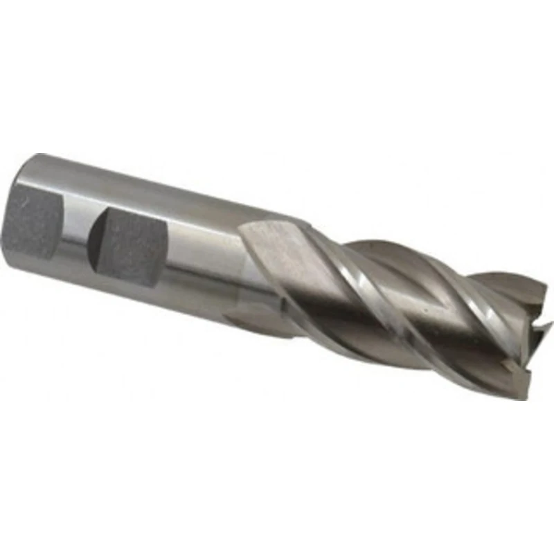 Value Collection 1, 2 LOC, 1 Shank Diam, 4-1/2 OAL, 4 Flute, High Speed Steel Square End Mill Single End, Uncoated, S...